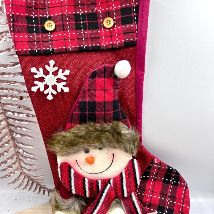 Calcetin Muñeco de Nieve 45x28cm