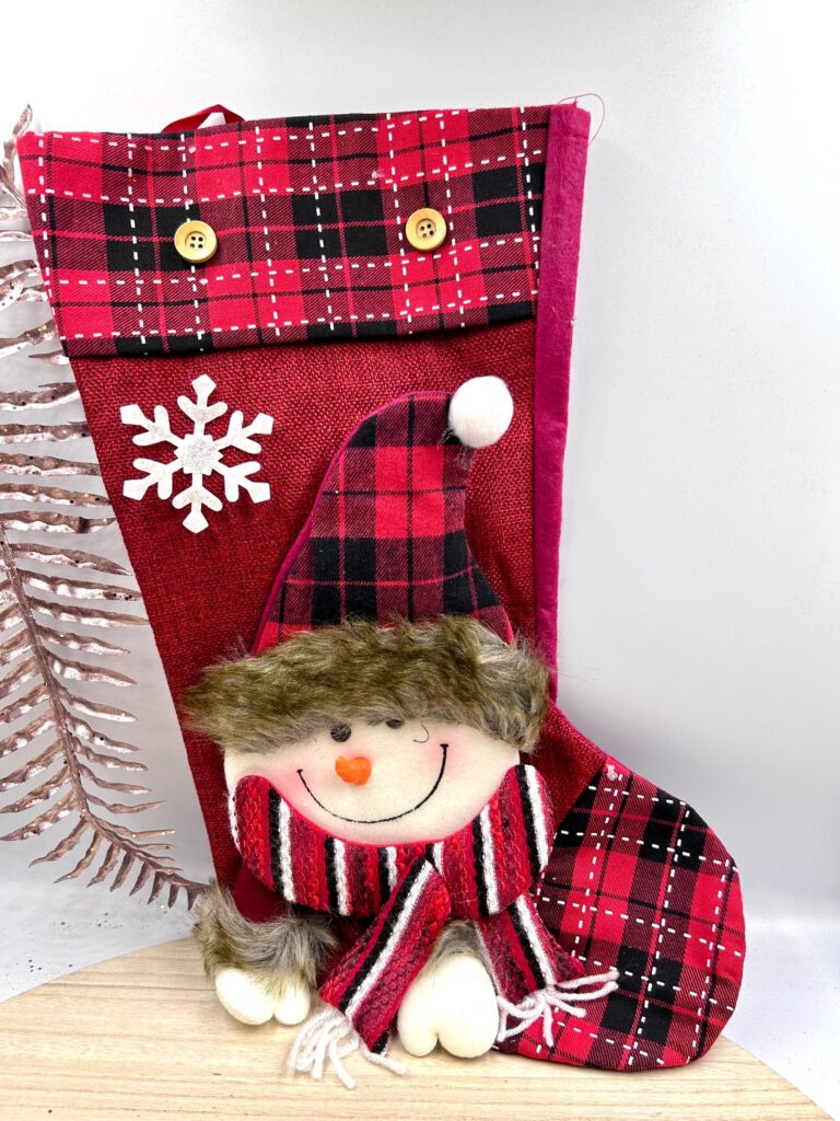 Calcetin Muñeco de Nieve 45x28cm